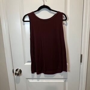Mario Serrani Burgundy Rayon Spandex Sleeveless Tank Top L‎